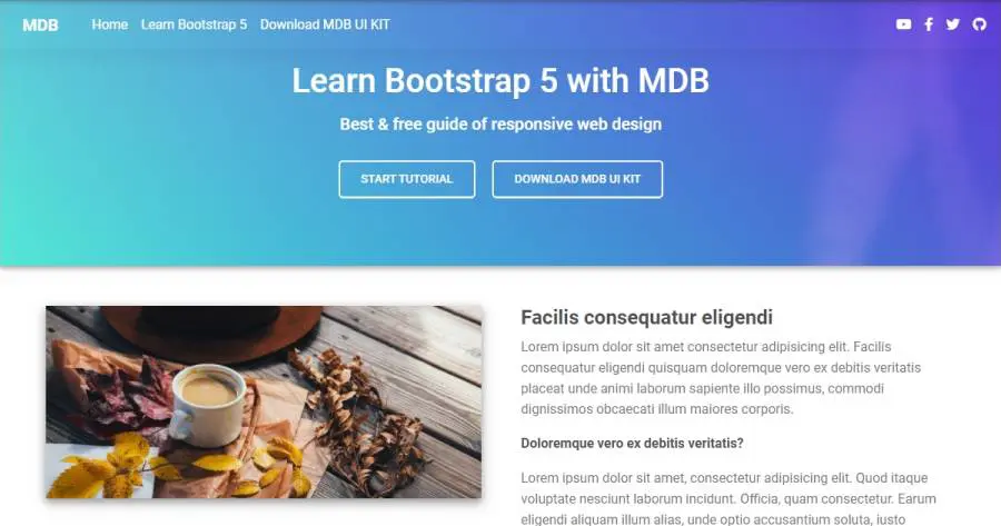 MDB 5 - Bootstrap 5 & Material Design