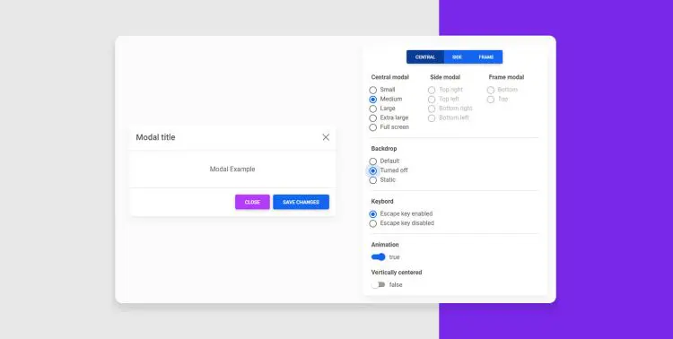 Modals generator